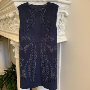 “Swear-It-Looks-Suede” Navy Dress..PERFECT MINT!